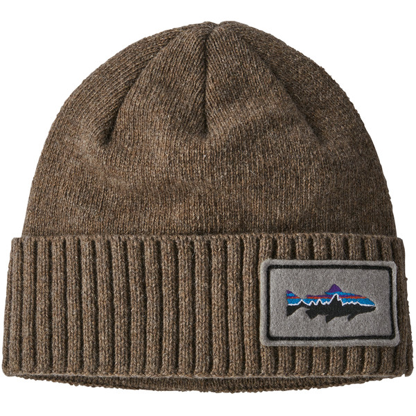 Patagonia BRODEO BEANIE Unisex Villapipo FITZ ROY TROUT PATCH: ASH TAN