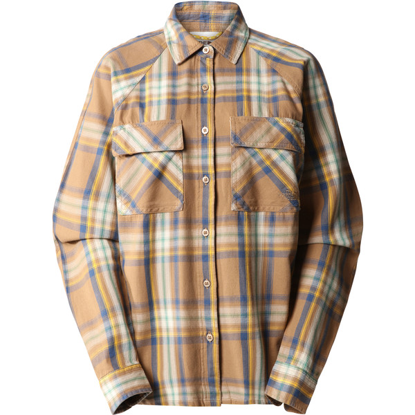 The North Face W SET UP CAMP FLANNEL Naiset Flanellipaita UTILITY BROWN MEDIUM BOLD SHAD