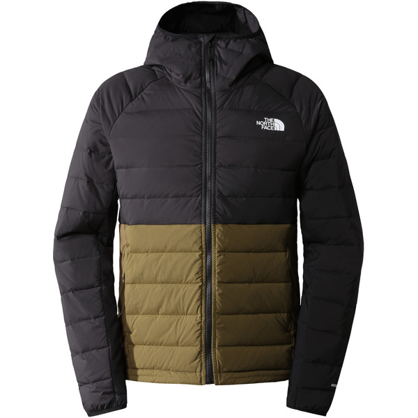 The North Face M BELLEVIEW STRETCH DOWN HOODIE Miehet Untuvatakki TNF BLACK-MILITARY OLIVE
