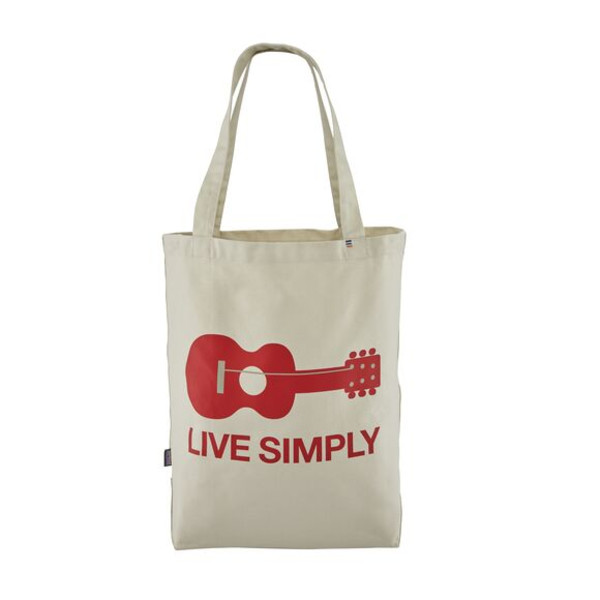 Patagonia MARKET TOTE Unisex Ostoskassi LIVE SIMPLY GUITAR: BLEACHED S
