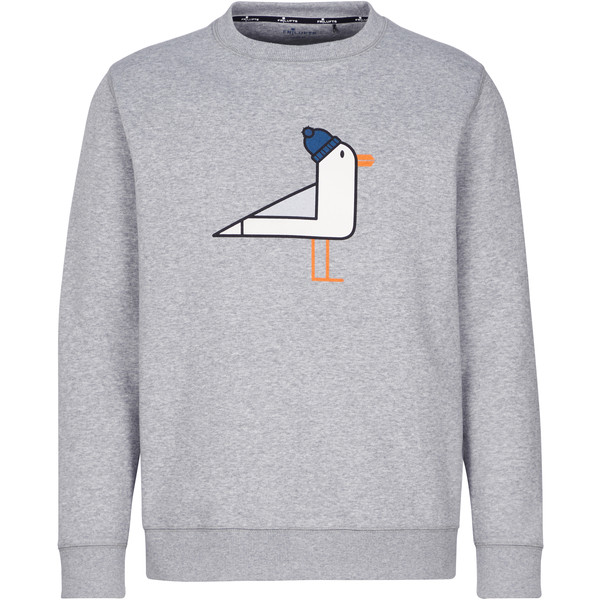 FRILUFTS OMAUI PRINTED SWEATER Miehet Collegepaita SMOKED PEARL SEAGULL CLASSIC