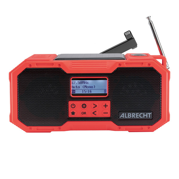 Albrecht DR112 DAB+ EMERGENCY OUTDOOR CRANK RADIO Hätäradio BLACK/RED