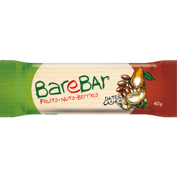 BareBar TAATELI-CASHEW 40G Välipalapatukka NoColor