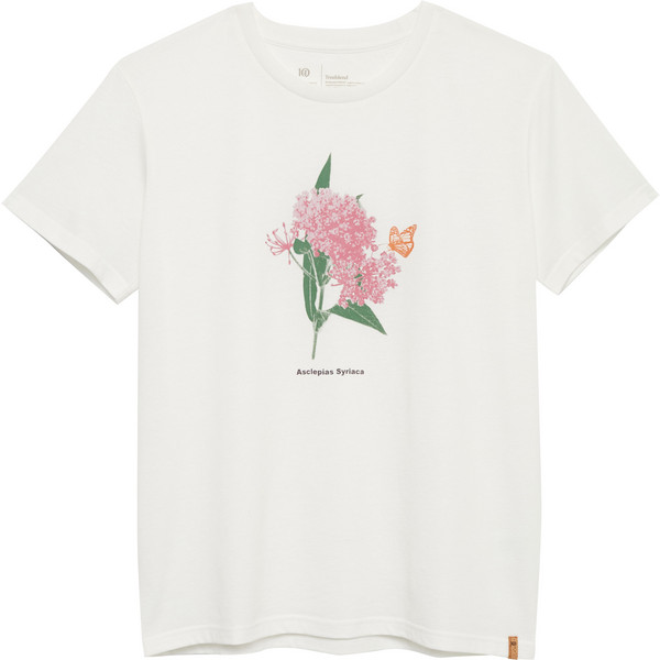 Tentree W MONARCH BOTANICAL T-SHIRT Naiset T-paita CLOUD WHITE HEATHER/DAWN PINK