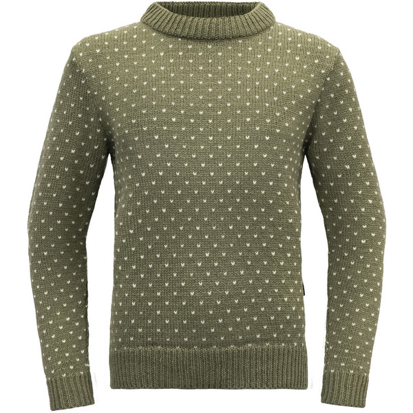 Devold Sørisen Wool Sweater – Lichen/offwhite – Unisex – L – Partioaitta