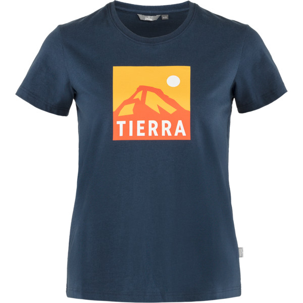 Tierra ORGANIC COTTON TEE W Naiset T-paita NORDIC BLUE (MOUNTAIN BOX)