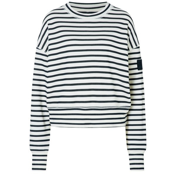 Supernatural W Krissini Stripe Bio Sweater – Fresh White/navy Stripe – Naiset – S – Partioaitta