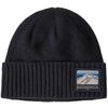 Patagonia BRODEO BEANIE Unisex Villapipo FITZ ROY TROUT PATCH: ASH TAN - LINE LOGO RIDGE: CLASSIC NAVY